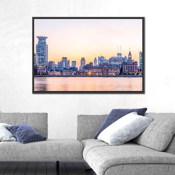 The Bund Shanghai Canvas Wall Art-3 Horizontal-Gallery Wrap-25" x 16"-Tiaracle
