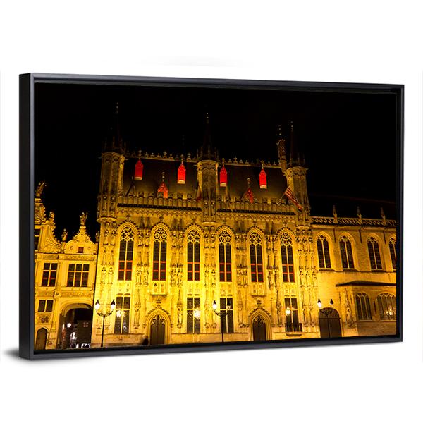 The Burg Square In Bruges Canvas Wall Art-3 Horizontal-Gallery Wrap-25" x 16"-Tiaracle