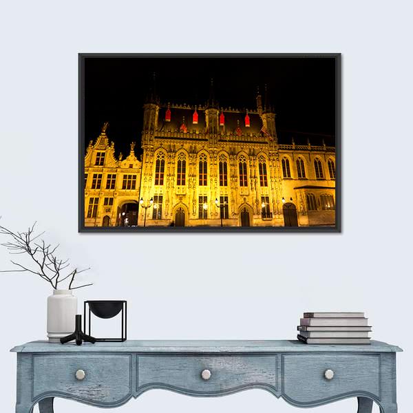 The Burg Square In Bruges Canvas Wall Art-3 Horizontal-Gallery Wrap-25" x 16"-Tiaracle