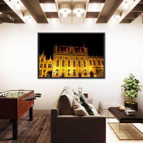 The Burg Square In Bruges Canvas Wall Art-3 Horizontal-Gallery Wrap-25" x 16"-Tiaracle