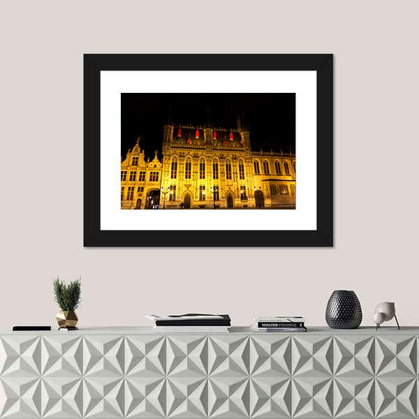 The Burg Square In Bruges Canvas Wall Art-3 Horizontal-Gallery Wrap-25" x 16"-Tiaracle