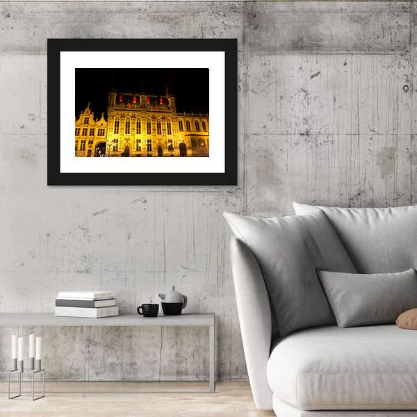 The Burg Square In Bruges Canvas Wall Art-3 Horizontal-Gallery Wrap-25" x 16"-Tiaracle