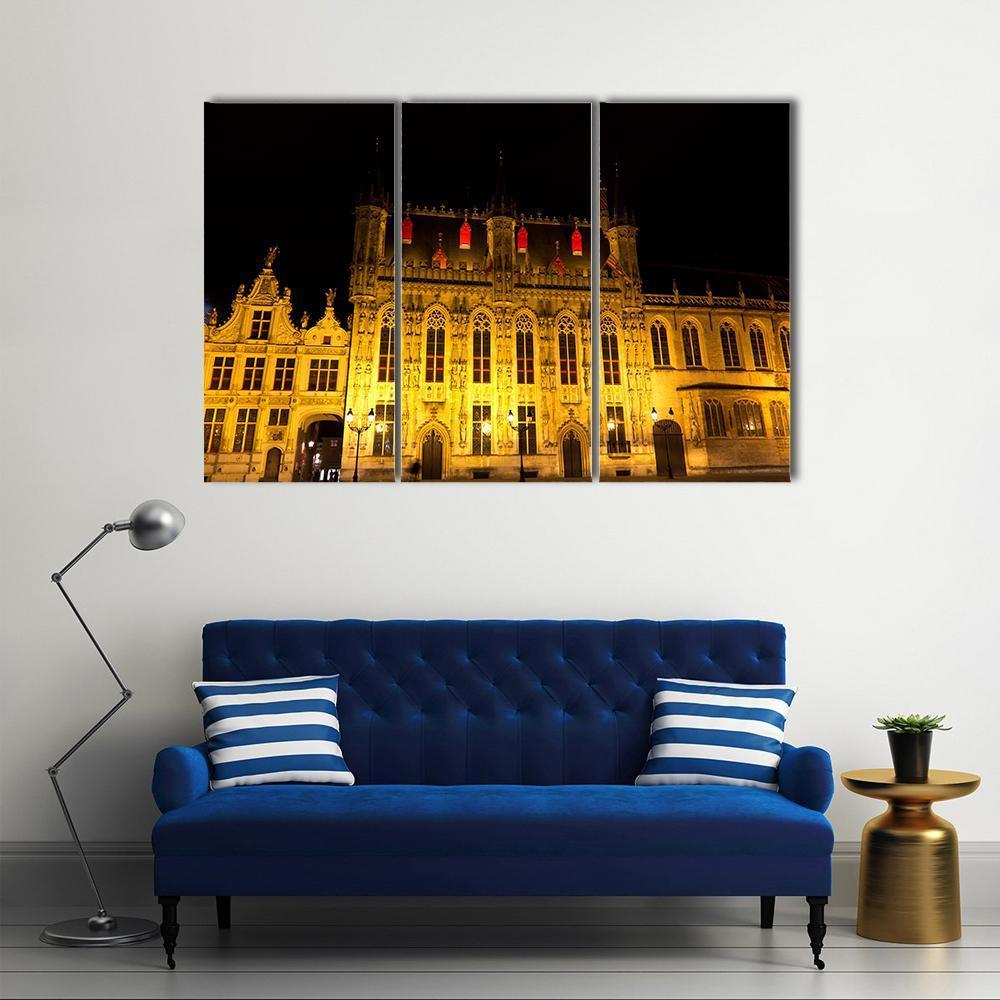 The Burg Square In Bruges Canvas Wall Art-3 Horizontal-Gallery Wrap-37" x 24"-Tiaracle