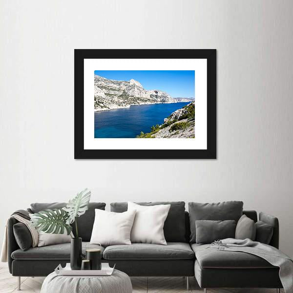 The Calanque de Morgiou Canvas Wall Art-1 Piece-Framed Print-20" x 16"-Tiaracle