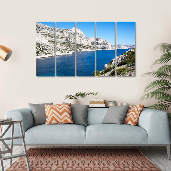 The Calanque de Morgiou Canvas Wall Art-5 Horizontal-Gallery Wrap-22" x 12"-Tiaracle