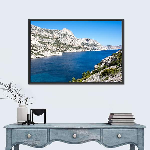 The Calanque de Morgiou Canvas Wall Art-3 Horizontal-Gallery Wrap-25" x 16"-Tiaracle