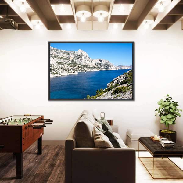 The Calanque de Morgiou Canvas Wall Art-5 Horizontal-Gallery Wrap-22" x 12"-Tiaracle