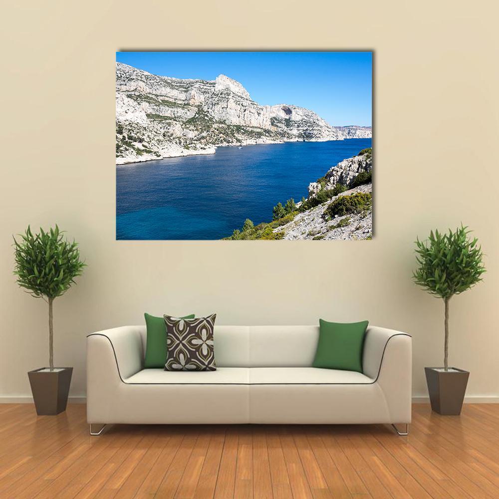 The Calanque de Morgiou Canvas Wall Art-1 Piece-Gallery Wrap-48" x 32"-Tiaracle