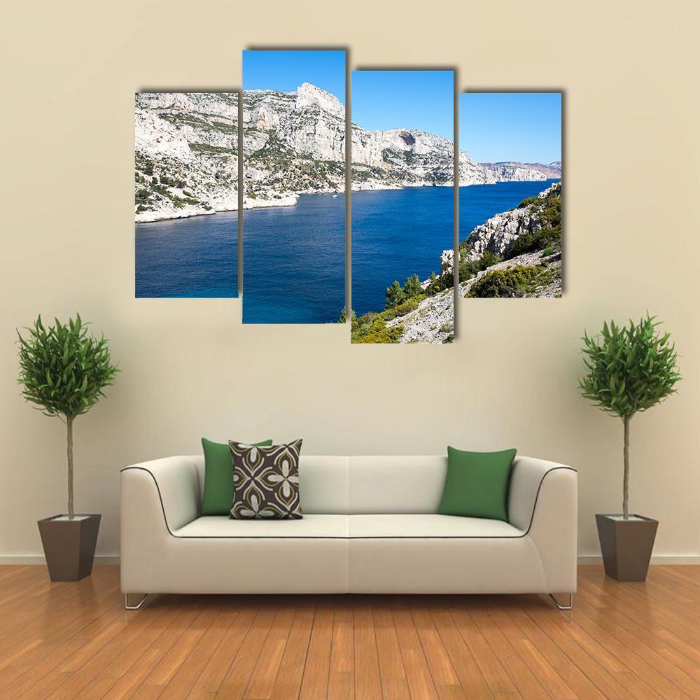 The Calanque de Morgiou Canvas Wall Art-4 Pop-Gallery Wrap-50" x 32"-Tiaracle