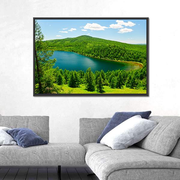 The Camel Ride Sky Pond Canvas Wall Art-1 Piece-Floating Frame-36" x 24"-Tiaracle