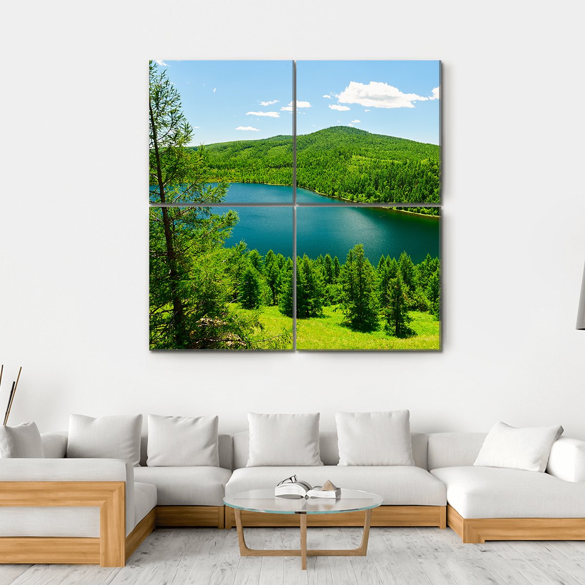 The Camel Ride Sky Pond Canvas Wall Art-4 Square-Gallery Wrap-17" x 17"-Tiaracle