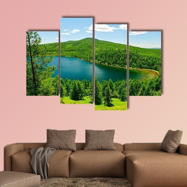 The Camel Ride Sky Pond Canvas Wall Art-4 Pop-Gallery Wrap-50" x 32"-Tiaracle