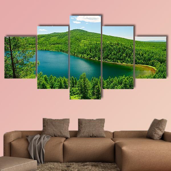 The Camel Ride Sky Pond Canvas Wall Art-5 Star-Gallery Wrap-62" x 32"-Tiaracle