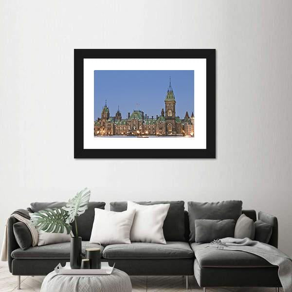 The Canadian Parliament Canvas Wall Art-1 Piece-Framed Print-20" x 16"-Tiaracle
