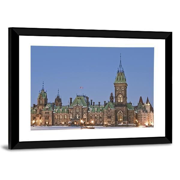 The Canadian Parliament Canvas Wall Art-5 Horizontal-Gallery Wrap-22" x 12"-Tiaracle