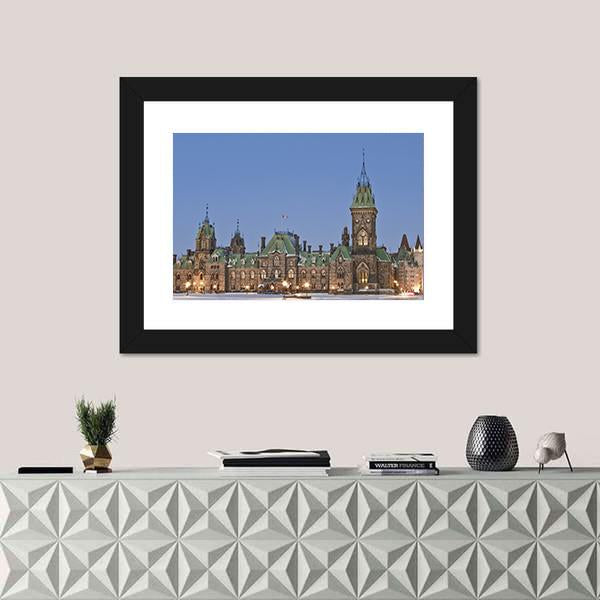 The Canadian Parliament Canvas Wall Art-5 Horizontal-Gallery Wrap-22" x 12"-Tiaracle