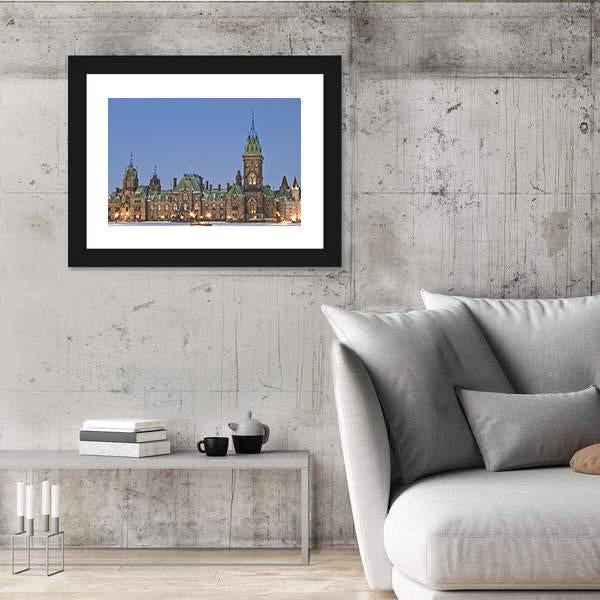 The Canadian Parliament Canvas Wall Art-3 Horizontal-Gallery Wrap-25" x 16"-Tiaracle