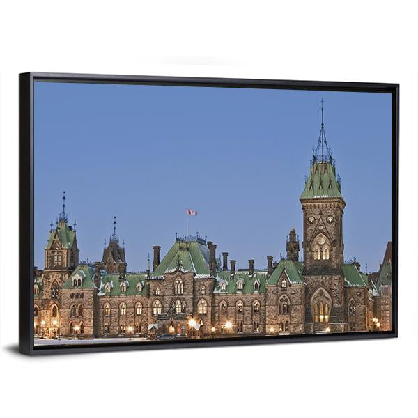 The Canadian Parliament Canvas Wall Art-5 Horizontal-Gallery Wrap-22" x 12"-Tiaracle