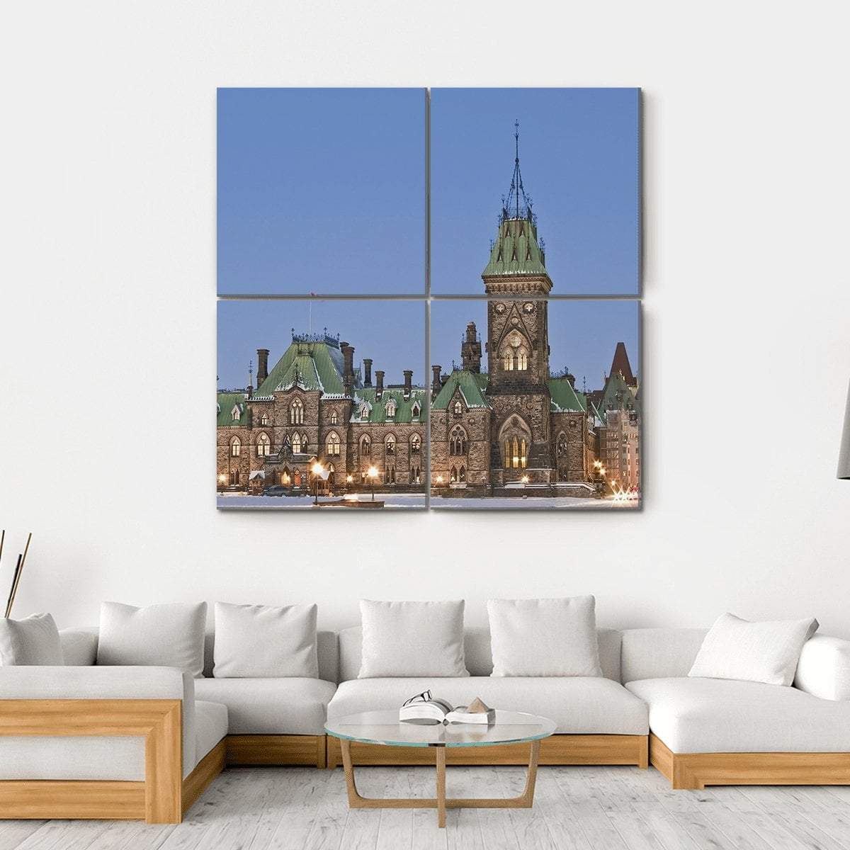 The Canadian Parliament Canvas Wall Art-4 Square-Gallery Wrap-17" x 17"-Tiaracle