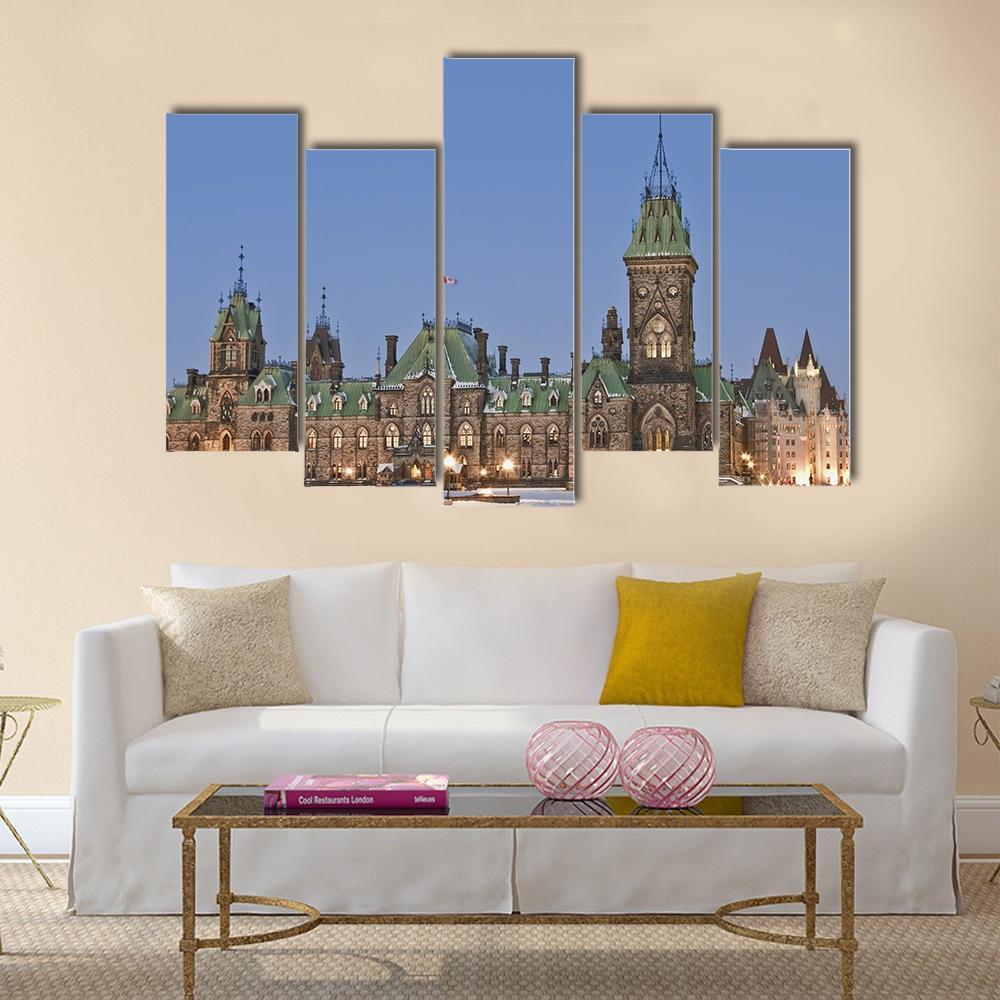 The Canadian Parliament Canvas Wall Art-5 Pop-Gallery Wrap-47" x 32"-Tiaracle