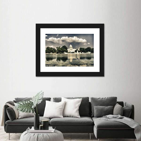 The Capitol In Washington Canvas Wall Art-1 Piece-Framed Print-20" x 16"-Tiaracle