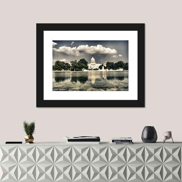 The Capitol In Washington Canvas Wall Art-3 Horizontal-Gallery Wrap-25" x 16"-Tiaracle