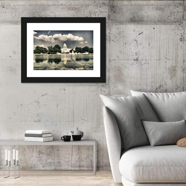 The Capitol In Washington Canvas Wall Art-3 Horizontal-Gallery Wrap-25" x 16"-Tiaracle