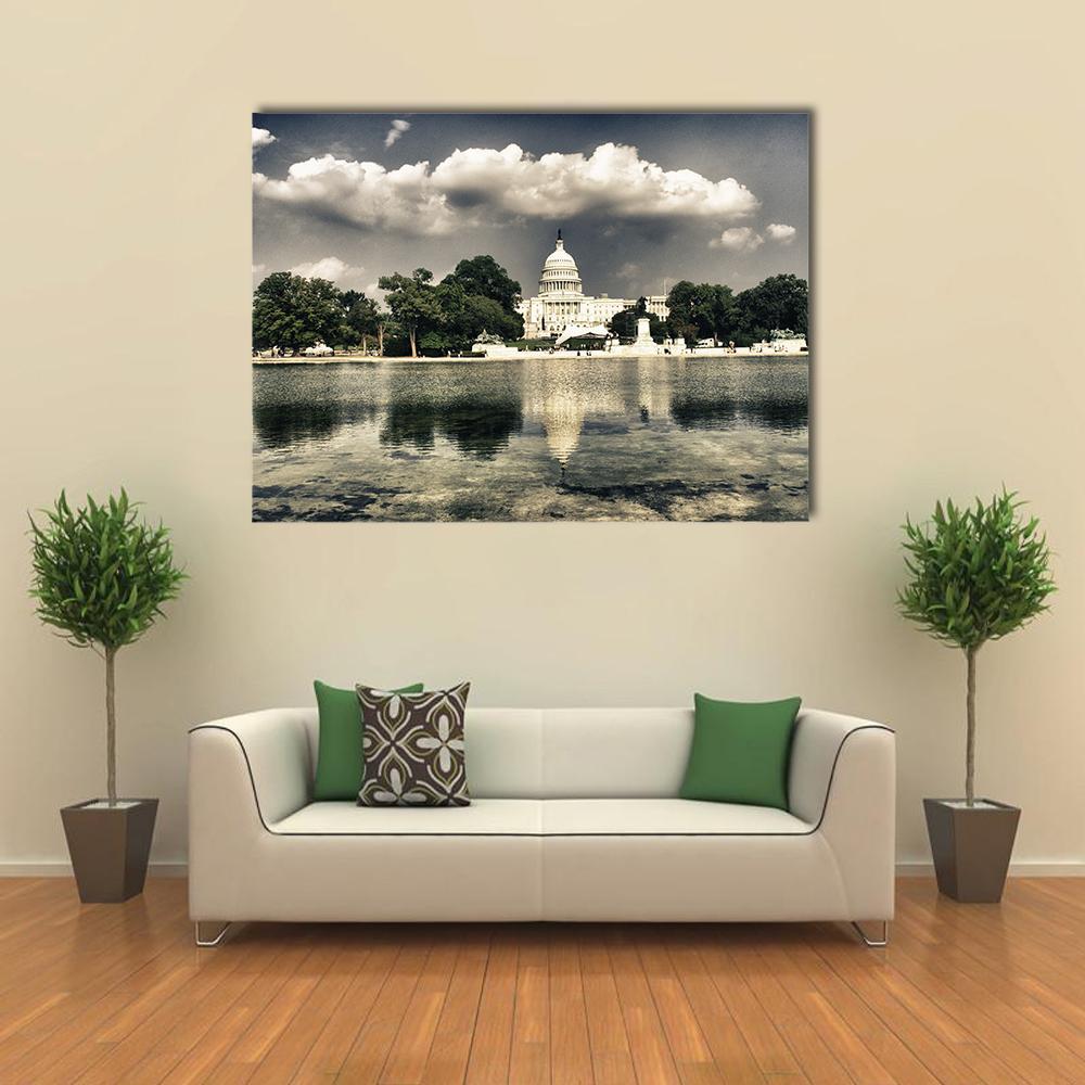 The Capitol In Washington Canvas Wall Art-1 Piece-Gallery Wrap-48" x 32"-Tiaracle