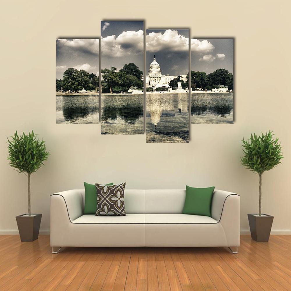 The Capitol In Washington Canvas Wall Art-4 Pop-Gallery Wrap-50" x 32"-Tiaracle