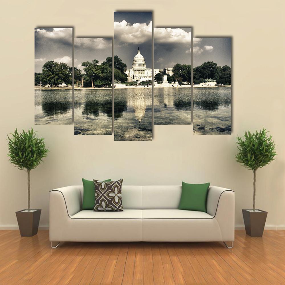 The Capitol In Washington Canvas Wall Art-1 Piece-Framed Print-20" x 16"-Tiaracle