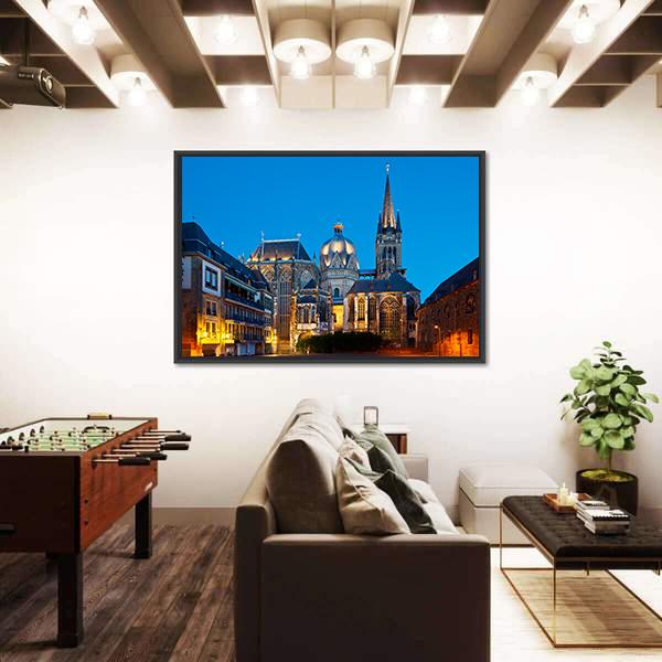 The Cathedral Of Aachen Canvas Wall Art-3 Horizontal-Gallery Wrap-25" x 16"-Tiaracle
