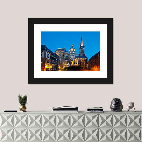 The Cathedral Of Aachen Canvas Wall Art-3 Horizontal-Gallery Wrap-25" x 16"-Tiaracle