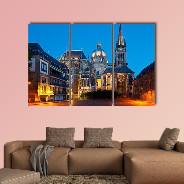 The Cathedral Of Aachen Canvas Wall Art-3 Horizontal-Gallery Wrap-25" x 16"-Tiaracle