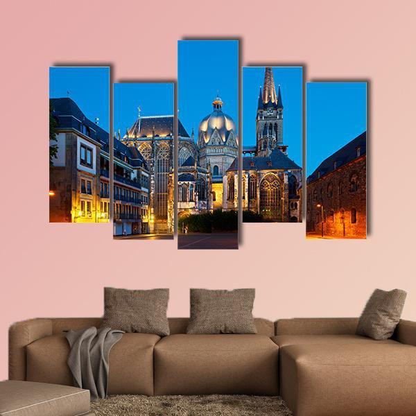 The Cathedral Of Aachen Canvas Wall Art-5 Pop-Gallery Wrap-47" x 32"-Tiaracle