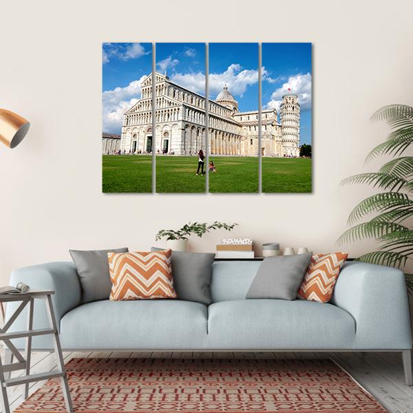 The Cathedral Of Pisa Canvas Wall Art-4 Horizontal-Gallery Wrap-34" x 24"-Tiaracle