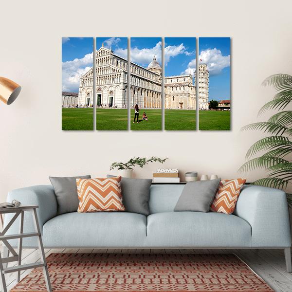 The Cathedral Of Pisa Canvas Wall Art-5 Horizontal-Gallery Wrap-22" x 12"-Tiaracle