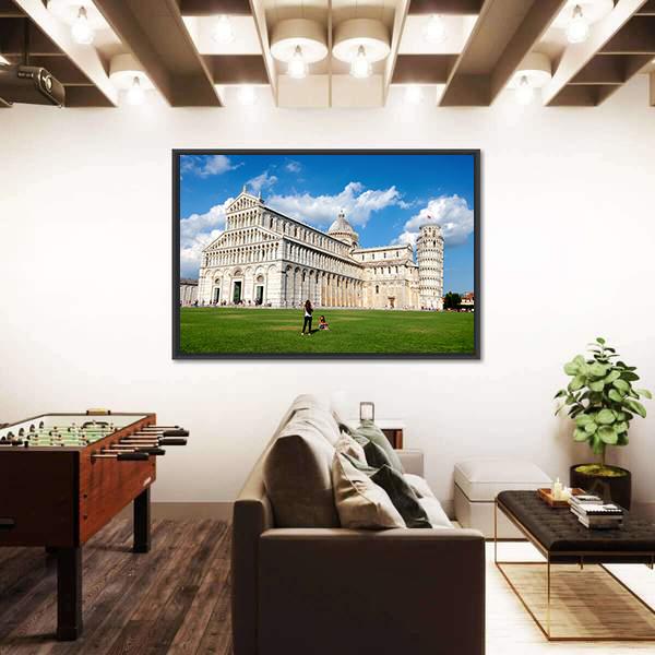 The Cathedral Of Pisa Canvas Wall Art-5 Horizontal-Gallery Wrap-22" x 12"-Tiaracle