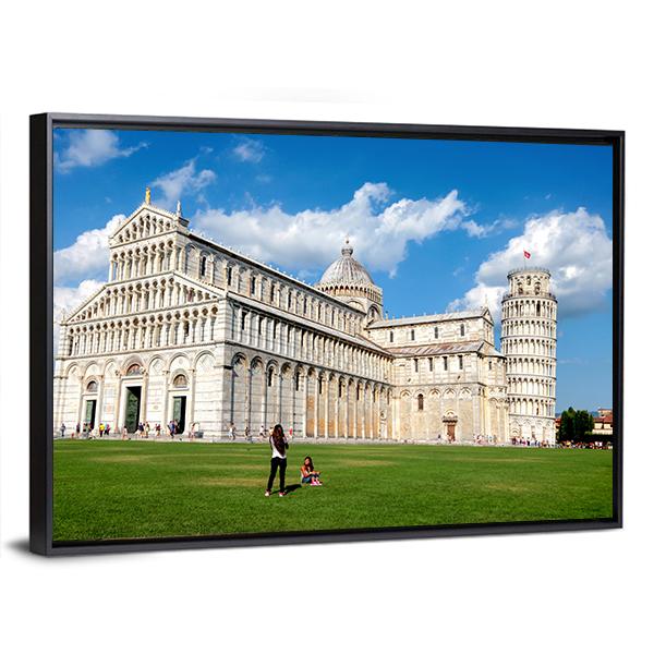 The Cathedral Of Pisa Canvas Wall Art-5 Horizontal-Gallery Wrap-22" x 12"-Tiaracle