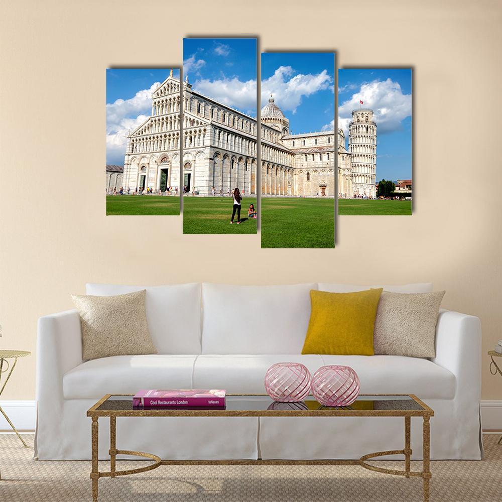 The Cathedral Of Pisa Canvas Wall Art-4 Pop-Gallery Wrap-50" x 32"-Tiaracle