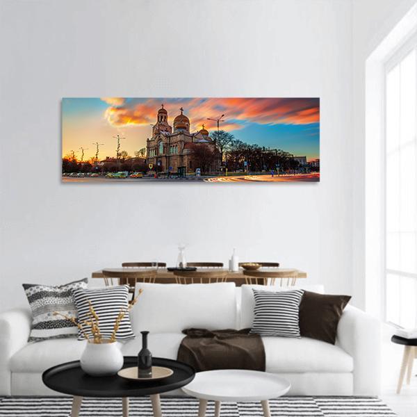 Cathedral Of The Assumption Panoramic Canvas Wall Art-3 Piece-25" x 08"-Tiaracle