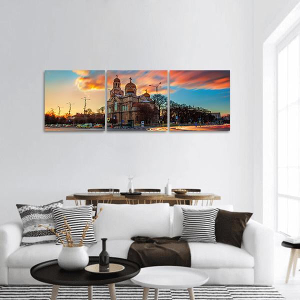 Cathedral Of The Assumption Panoramic Canvas Wall Art-3 Piece-25" x 08"-Tiaracle