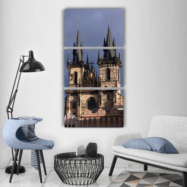 The Cathedral Tower In Prague Vertical Canvas Wall Art-3 Vertical-Gallery Wrap-12" x 25"-Tiaracle