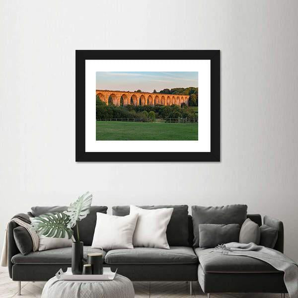 The Cefn Mawr Viaduct Canvas Wall Art-1 Piece-Framed Print-20" x 16"-Tiaracle