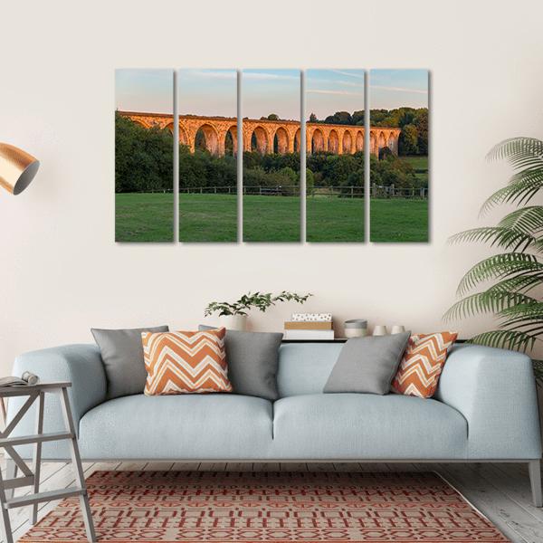 The Cefn Mawr Viaduct Canvas Wall Art-5 Horizontal-Gallery Wrap-22" x 12"-Tiaracle