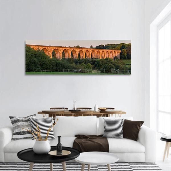 The Cefn Mawr Viaduct Panoramic Canvas Wall Art-1 Piece-36" x 12"-Tiaracle