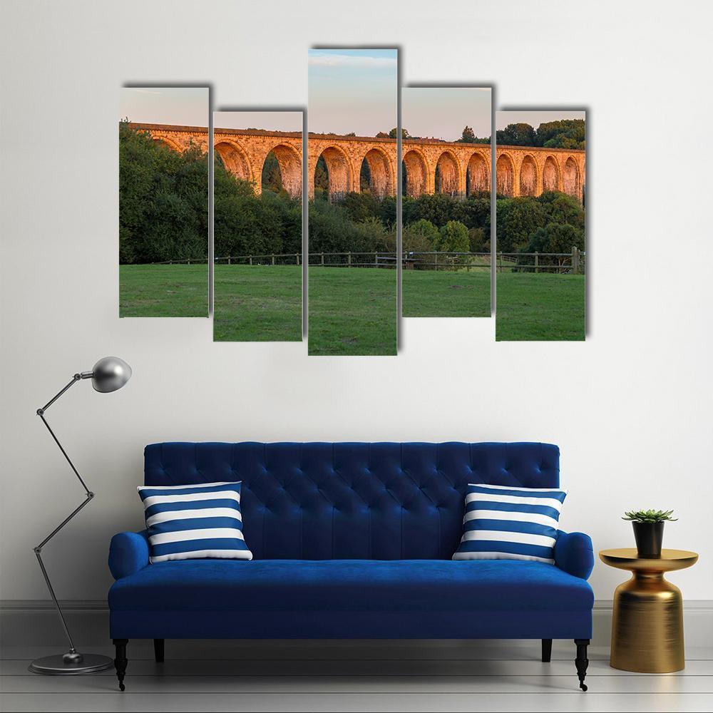 The Cefn Mawr Viaduct Canvas Wall Art-5 Pop-Gallery Wrap-47" x 32"-Tiaracle