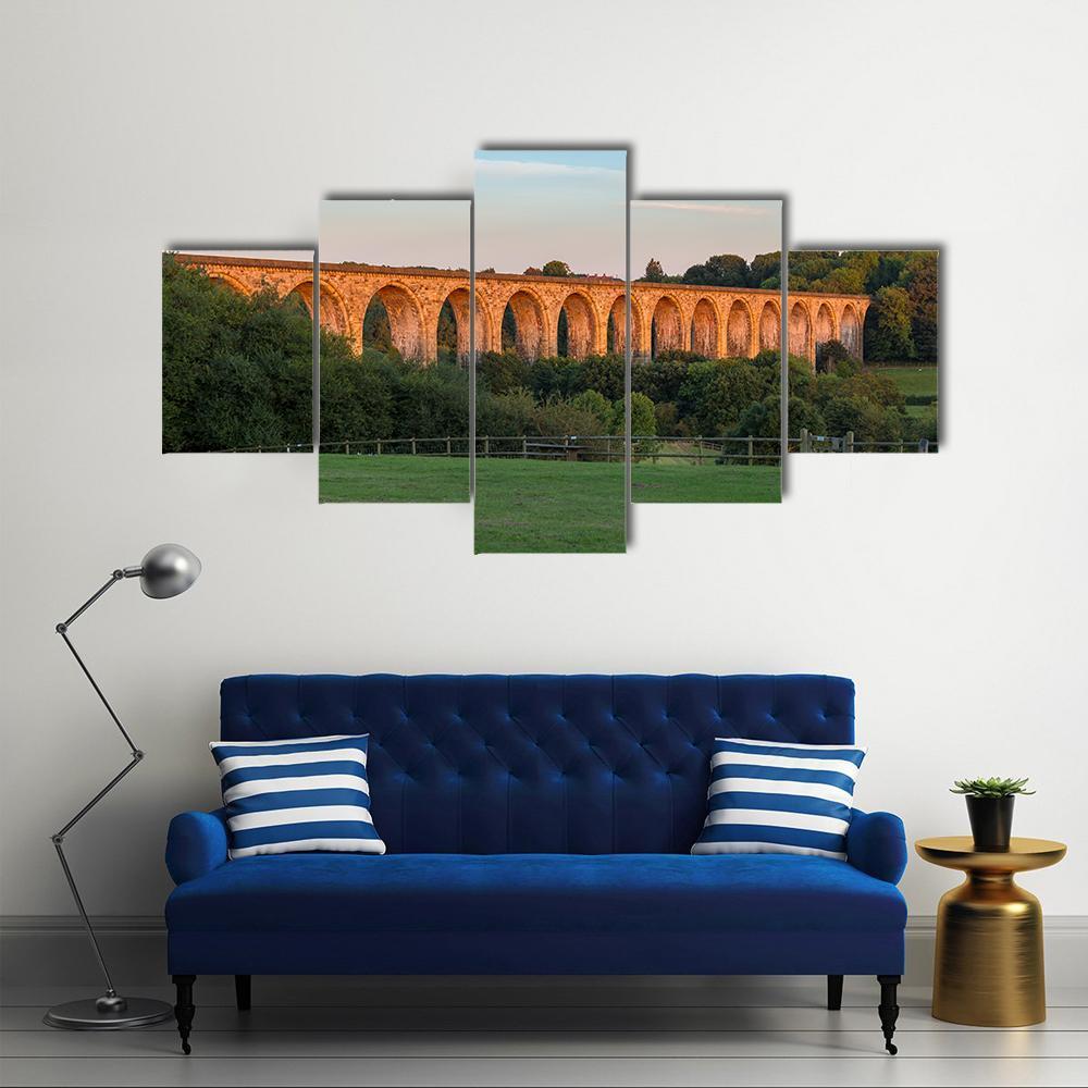 The Cefn Mawr Viaduct Canvas Wall Art-5 Star-Gallery Wrap-62" x 32"-Tiaracle