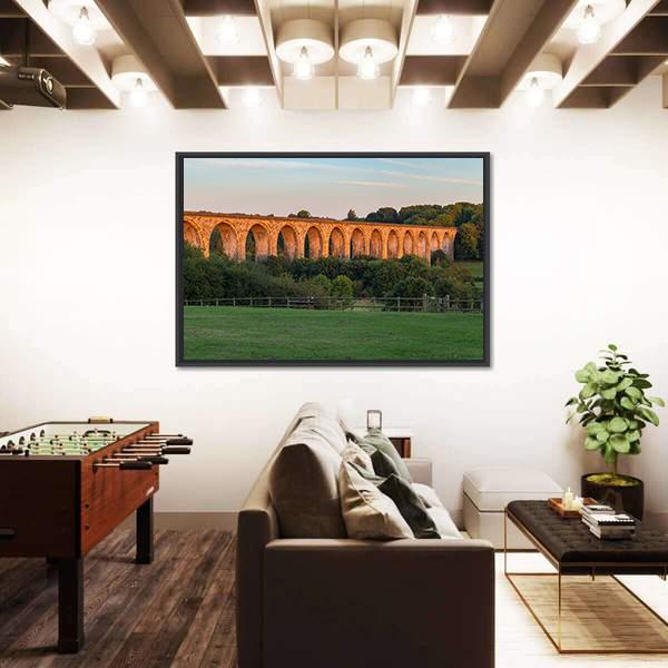 The Cefn Mawr Viaduct Panoramic Canvas Wall Art-1 Piece-36" x 12"-Tiaracle