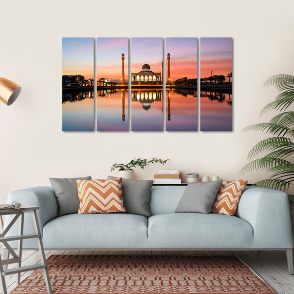 The Central Mosque Of Songkhla Canvas Wall Art-5 Horizontal-Gallery Wrap-22" x 12"-Tiaracle