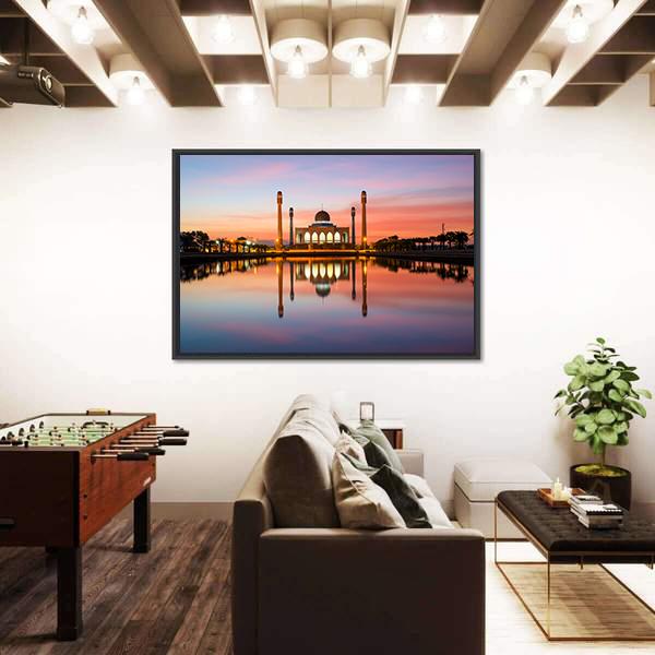 The Central Mosque Of Songkhla Canvas Wall Art-5 Horizontal-Gallery Wrap-22" x 12"-Tiaracle